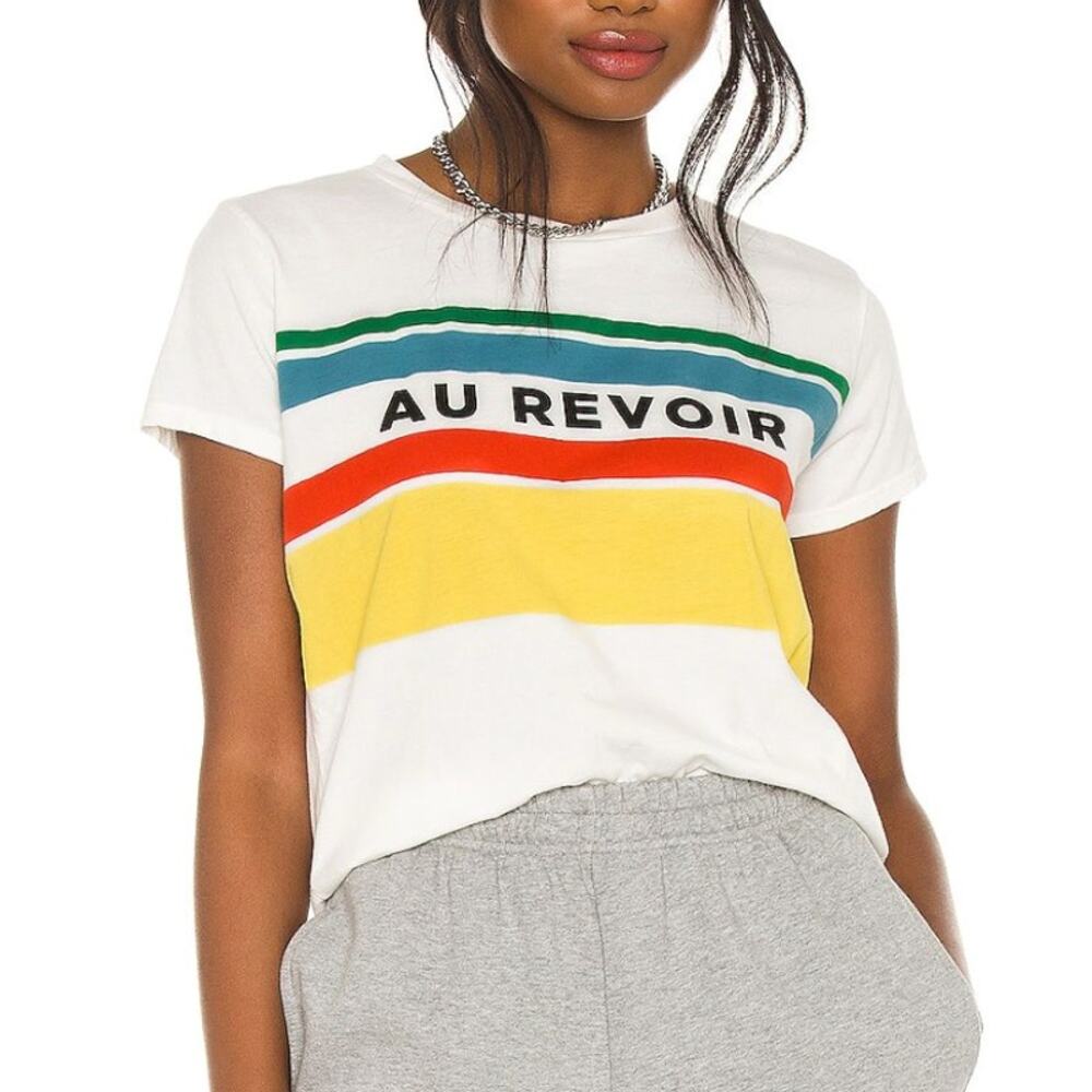 MOTHER Goodie Tee Shirt Au Revoir Womens XS/S (mended)